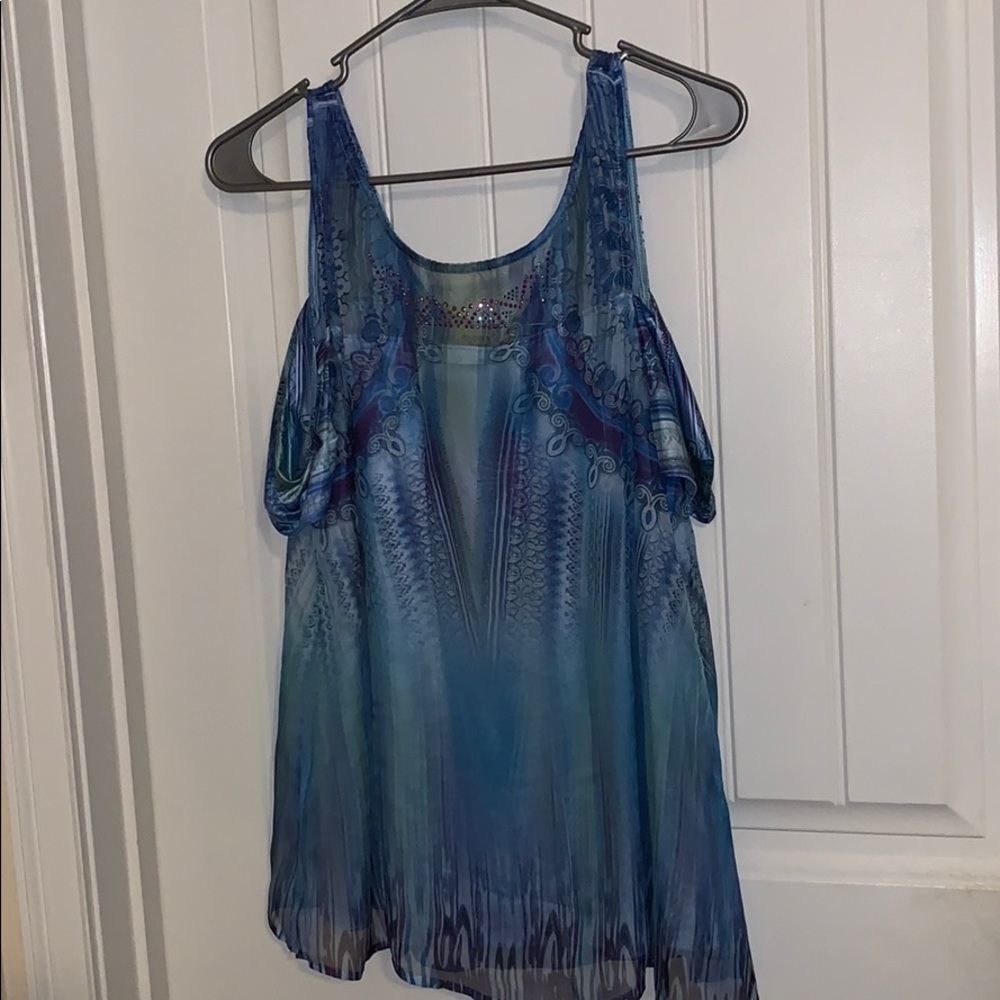 Multi-color sheer blouse